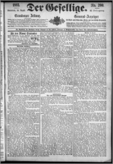 Der Gesellige : Graudenzer Zeitung 1893.08.26, Jg. 68, No. 200