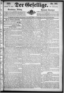 Der Gesellige : Graudenzer Zeitung 1893.08.30, Jg. 68, No. 203