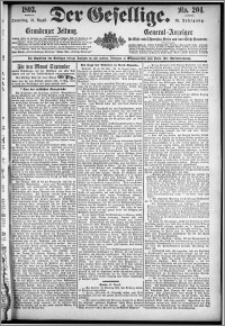 Der Gesellige : Graudenzer Zeitung 1893.08.31, Jg. 68, No. 204