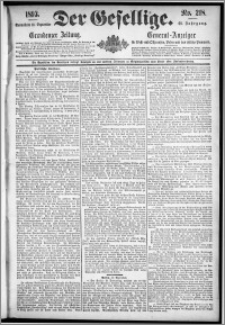 Der Gesellige : Graudenzer Zeitung 1893.09.16, Jg. 68, No. 218