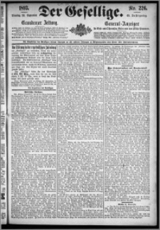 Der Gesellige : Graudenzer Zeitung 1893.09.26, Jg. 68, No. 226