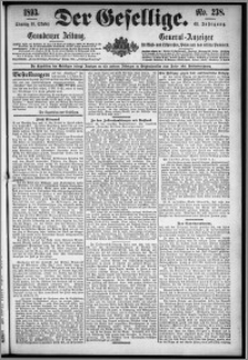Der Gesellige : Graudenzer Zeitung 1893.10.10, Jg. 68, No. 238