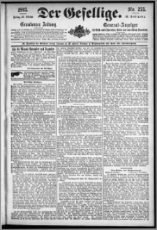 Der Gesellige : Graudenzer Zeitung 1893.10.27, Jg. 68, No. 253