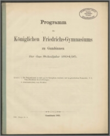 Programm des Königlichen Friedrichs-Gymnasiums zu Gumbinnen für das Schuljahr 1894/95