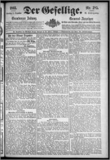 Der Gesellige : Graudenzer Zeitung 1893.12.05, Jg. 68, No. 285