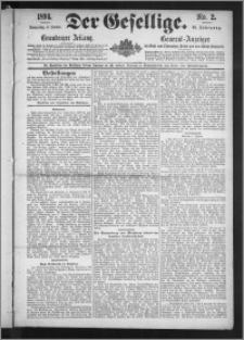 Der Gesellige : Graudenzer Zeitung 1894.01.04, Jg. 68, No. 2