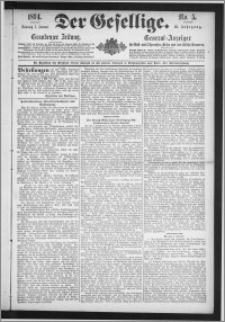 Der Gesellige : Graudenzer Zeitung 1894.01.07, Jg. 68, No. 5