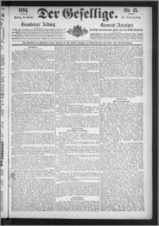 Der Gesellige : Graudenzer Zeitung 1894.01.19, Jg. 68, No. 15