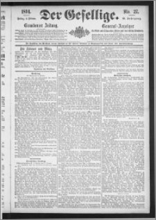 Der Gesellige : Graudenzer Zeitung 1894.02.02, Jg. 68, No. 27