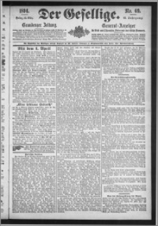 Der Gesellige : Graudenzer Zeitung 1894.03.23, Jg. 68, No. 69