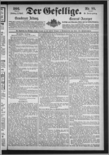 Der Gesellige : Graudenzer Zeitung 1894.04.17, Jg. 68, No. 88