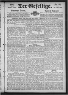 Der Gesellige : Graudenzer Zeitung 1894.04.28, Jg. 68, No. 98