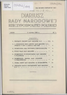 Diariusz Rady Narodowej Rzeczypospolitej Polskiej 1949 nr 1