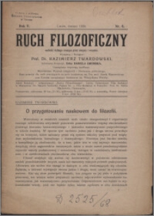 Ruch Filozoficzny 1919-1920, T. 5 nr 6