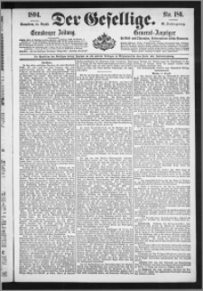 Der Gesellige : Graudenzer Zeitung 1894.08.11, Jg. 69, No. 186