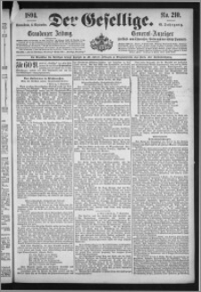 Der Gesellige : Graudenzer Zeitung 1894.09.08, Jg. 69, No. 210