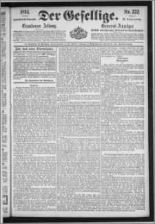 Der Gesellige : Graudenzer Zeitung 1894.09.22, Jg. 69, No. 222