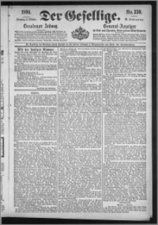 Der Gesellige : Graudenzer Zeitung 1894.10.02, Jg. 69, No. 230