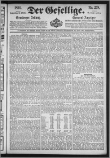 Der Gesellige : Graudenzer Zeitung 1894.10.11, Jg. 69, No. 238