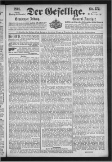 Der Gesellige : Graudenzer Zeitung 1894.11.20, Jg. 69, No. 272
