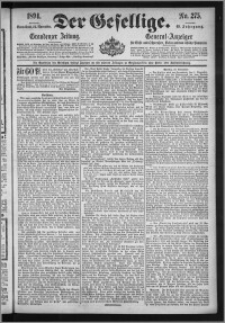 Der Gesellige : Graudenzer Zeitung 1894.11.24, Jg. 69, No. 275