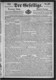 Der Gesellige : Graudenzer Zeitung 1894.12.08, Jg. 69, No. 287