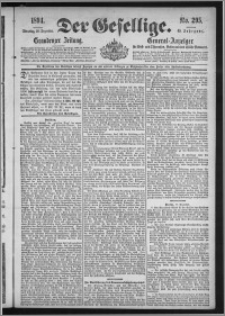 Der Gesellige : Graudenzer Zeitung 1894.12.18, Jg. 69, No. 295
