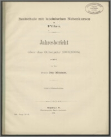 Realschule mit lateinischen Nebenkursen zu Pillau. Jahresbericht über das Schuljahr 1901/1902