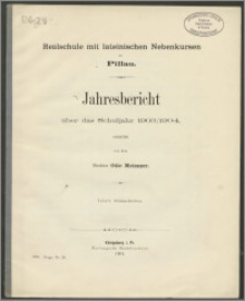Realschule mit lateinischen Nebenkursen zu Pillau. Jahresbericht über das Schuljahr 1903/1904