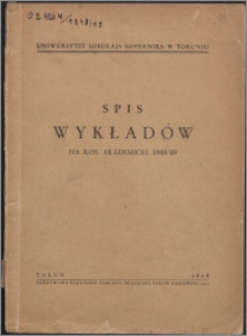 Spis Wykładów na Rok Akademicki 1948/1949