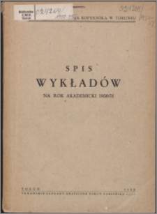 Spis Wykładów na Rok Akademicki 1950/1951