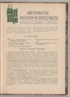 Informator Muzeum w Grudziądzu listopad 1961, Rok II nr 11 (18)