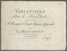 Variations : pour le piano-forte : composées et dédiées A Monsieur Comte Maurice Lichnowski : Oeuv.35