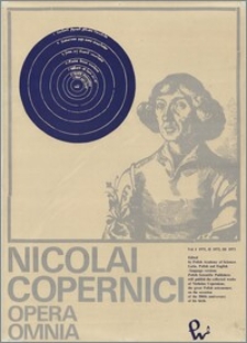 [Plakat. Inc.:] Nicolai Copernici Opera Omnia