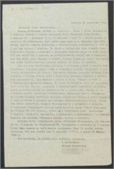 List Heleny Minkiewicz do Redakcji Wileńskich Rozmaitości dotyczący twórczości literackiej męża, Jana Minkiewicza