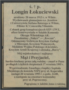 [Nekrolog] ś. p. Longin Łokuciewski