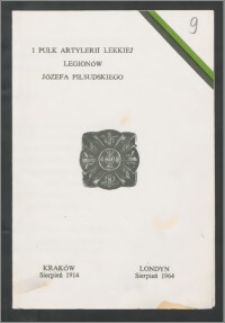 Program Święta Pułkowego w 50-tą rocznicę powstania 1 Pułku Artylerii Lekkiej Legionów Józefa Piłsudskiego, Londyn, 2 – 3 sierpnia 1964 r.