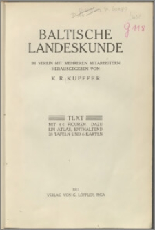 Baltische Landeskunde : Text
