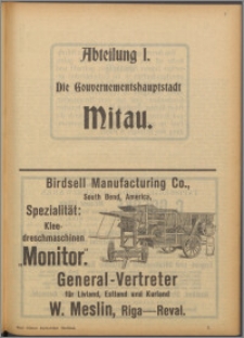 Kurland Abt. 1, Die Gouvernementshauptstadt Mitau