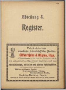 Kurland. Abt. 4, Register