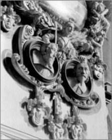 Gdańsk. Kościół Wniebowzięcia NMP. Wnętrze. Epitafium Gabriela ojca i Gabriela syna Schumannów-fragment 