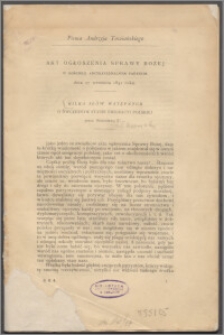 Akt ogłoszenia Sprawy Bożej w kościele arcykatedralnym paryzkim dnia 27 września 1841 roku