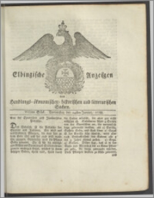 Elbingische Anzeigen von Handlungs- ökonomischen- historischen und litterarischen Sachen. VIItes Stück. Donnerstag den 24sten Januar, 1788