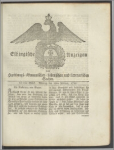 Elbingische Anzeigen von Handlungs- ökonomischen- historischen und litterarischen Sachen. XIVtes Stück. Montag den 18ten Februar, 1788