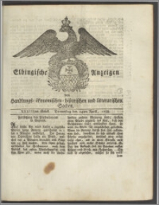 Elbingische Anzeigen von Handlungs- ökonomischen- historischen und litterarischen Sachen. XXXIIItes Stück. Donnerstag den 24ten Aprill, 1788