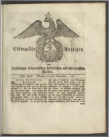 Elbingische Anzeigen von Handlungs- ökonomischen- historischen und litterarischen Sachen. 72stes Stück. Montag den 8ten September, 1788