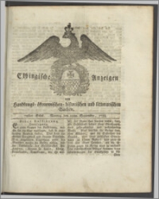 Elbingische Anzeigen von Handlungs- ökonomischen- historischen und litterarischen Sachen. 75stes Stück. Montag den 22ten September, 1788