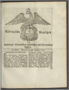 Elbingische Anzeigen von Handlungs- ökonomischen- historischen und litterarischen Sachen. 2tes Stück. Montag den 5ten Januar, 1789