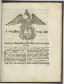 Elbingische Anzeigen von Handlungs- ökonomischen- historischen und litterarischen Sachen. 14tes Stück. Donnerstag den 19ten Februar, 1789