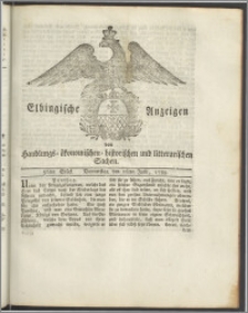 Elbingische Anzeigen von Handlungs- ökonomischen- historischen und litterarischen Sachen. 56tes Stück. Donnerstag den 16ten Julii, 1789